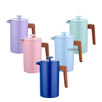 Presse française BERTILLE couleur de Macaron peinture manche en bois Double couche acier inoxydable café presse française