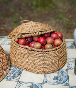 Nouveau panier de rangement en jonc de mer avec couvercle, panier en osier naturel pour fruits, légumes, pain, jouets, couvertures, linge, décoration intérieure - Product Image 2