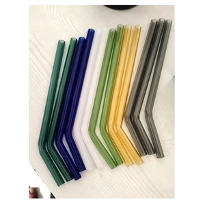 Reusable Glass Straw <b>Set</b> for Cocktail Bars Cafes Restaurants and Home Beverage Service - Product Image 1