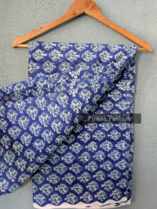 Tela de Algodón Premium con Estampado Floral Índigo de Jaipur, Teñida Naturalmente y Sostenible, Proveedor al por Mayor - Product Image 6