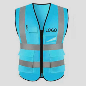 Chalecos de seguridad de malla para hombres y mujeres con 8 bolsillos y cremallera frontal, ropa de trabajo de invierno, chaleco reflectante de seguridad para ingenieros - Product Image 3