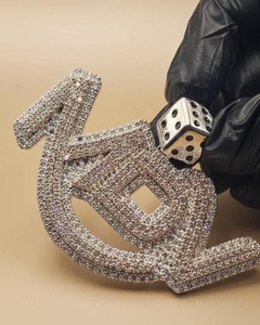 Customized VVS Moissanite Diamond Name Letter <b>Pendant</b> For Men's Iced Out Alphabet 925 <b>Silver</b> <b>Pendant</b> <b>Initial</b> Two Tone <b>Pendant</b> - Product Image 5