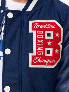 Chaqueta Varsity sin Cuello de Alta Calidad con Logotipo Bordado Personalizado para Hombre - Product Image 4