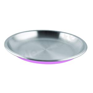 Assiette de camping en acier inoxydable rose - Product Image 1