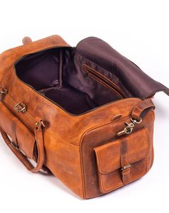 Unisex <b>Canvas</b> Sports Duffle <b>Bag</b> Fashion <b>Large</b> Capacity Zipper Closure Travel Storage Durable Multi-Function Brown - Product Image 5