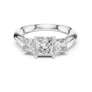 Bague Minimaliste en Diamant de Laboratoire 1 Carat Taille Princesse, Or Blanc 18K Plaqué Rhodium, Luxe, pour Fiançailles, Saint-Valentin, Fêtes et Usage Quotidien - Product Image 3