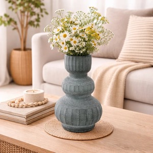 แจกันเซรามิกชุด 2 ชิ้น สีเบจด้าน ตกแต่งโต๊ะอาหาร - Product Image 6
