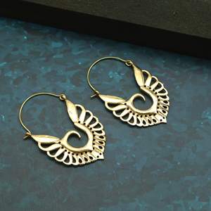 Boucles d'oreilles créoles en laiton plaqué or, style bohème, bijoux pendantes tendance pour femme - Product Image 2