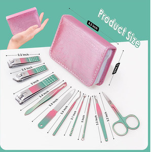 Professional <b>Manicure</b> Pedicure <b>Kit</b> Nail Care Grooming Set Stainless Steel Nail Clippers with Portable Travel Case - Product Image 5