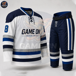 <b>Top</b> Quality Custom Team Sportswear Sublimation Printed Breathable Polyester Long Sleeve Match Training Wear Ice Hockey Uniform - Product Image 5