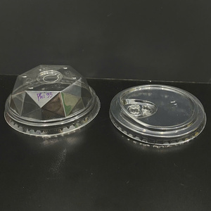 Custom printed Low price Factory Disposable Dia 93/95/120mm PET PP <b>Plastic</b> Lids Dome Flat Lids for <b>Plastic</b> <b>Cup</b> Transparent clear - Product Image 3