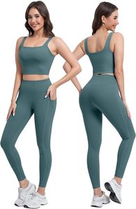 Ensemble de yoga pour femmes grande taille, dernière conception, haute qualité, respirant, séchage rapide, écologique, longueur genou, 2 pièces, vente en gros - Product Image 3