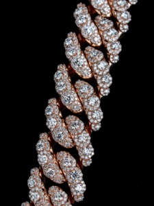 S925 Rose Gold Plated Men's Moissanite <b>Iced</b> <b>Out</b> Number <b>Chain</b> Link Hiphop Style Third Party Certified Jewelry Gift - Product Image 3