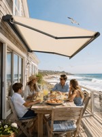 Auvent de terrasse électrique rétractable - Design moderne et luxueux, télécommande, fixation murale, protection contre la pluie, imperméable, résistant aux UV pour
