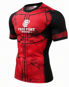 Rashguard à manches courtes MMA BJJ pour hommes, vêtements de combat, rashguard à manches courtes MMA personnalisé imprimé par sublimation - Product Image 4