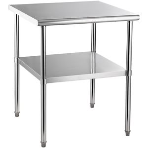 Banco da Lavoro Professionale in Acciaio Inox 30 X 30 X 36 Pollici, Capacità di Carico 800 Libbre, con Ripiano Inferiore Regolabile - Product Image 1