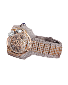 Luxury Men's <b>Skeleton</b> Diamond <b>Watch</b> Rose Gold Full Iced Out <b>Automatic</b> Mechanical Moissanite Bracelet Wristwatch - Product Image 2
