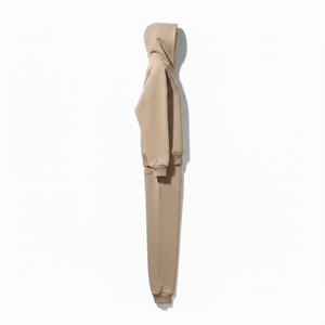 Conjunto Deportivo Unisex Beige con Sudadera con Capucha y Pantalones Deportivos, Color Sólido, Estilo Casual para Otoño, 100% Algodón, Corte Regular - Product Image 5