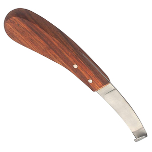 Couteau à sabots en acier inoxydable de qualité supérieure, marque privée, outils de fermeur avec manche en bois, outils vétérinaires OEM pour le soin des sabots - Product Image 5