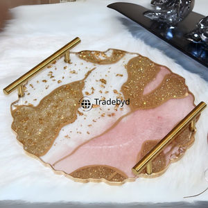 Plateau de service mobile en résine de qualité supérieure, plat décoratif moderne pour la cuisine, la table à manger, la décoration intérieure, les cadeaux, Tradebyd - Product Image 1