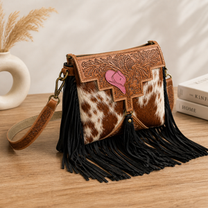 Western Cowhide Leather Crossbody <b>Bag</b> | Women Fringe Shoulder Handbag, Designer <b>Boho</b> Purse | India 2026 Export Quality Premium - Product Image 3
