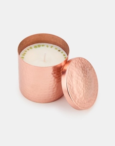 Elegant design hammered pure copper shiny polished scented candle <b>jar</b> with lid decorative candle container luxury candle <b>jar</b> - Product Image 3