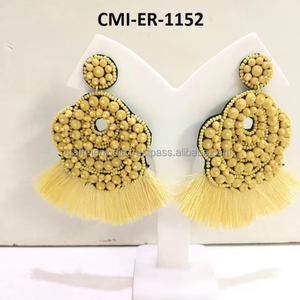 ต่างหูระย้าโบฮีเมียน2024ทำด้วยมือต่างหูเม็ดเล็กๆรูปวันเล่นฟุตบอลเครื่องประดับแฟชั่นประดับมุกสีสันสดใส - Product Image 4