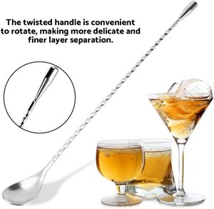 Hot Selling Eco-Friendly Stainless Steel Cocktail Stirring <b>Bar</b> Spoon Twisted Long Handle Custom Logo New Year Barware Sale Tool - Product Image 3