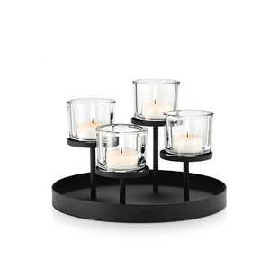 Porte-bougies coniques en bois doré de luxe, style antique, décoratifs, pour Noël, mariage, anniversaire, décoration intérieure, faits à la main - Product Image 4