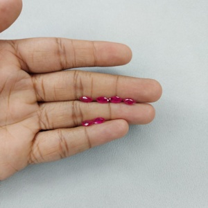 Rubis naturel non traité du Mozambique, taille marquise calibrée 4x8mm, pierre précieuse de rubis naturel à facettes pour la fabrication de bijoux, prête à l'emploi - Product Image 4
