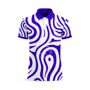 Chemises polo de performance unisexes en gros, OEM, avec impression personnalisée, tissu extensible, chemises polo de golf athlétiques pour hommes - Product Image 4