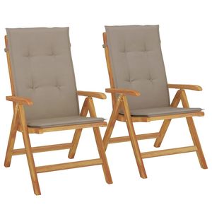 2 pezzi sedie da giardino reclinabili in Teak in legno massello con cuscini - Product Image 2