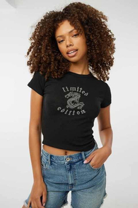 OEM Manufactures <b>Rhinestones</b> Ladies Custom Cotton Color Crop <b>Top</b> Women Short Sleeves 2026 Crop <b>Top</b> T Shirts - Product Image 6