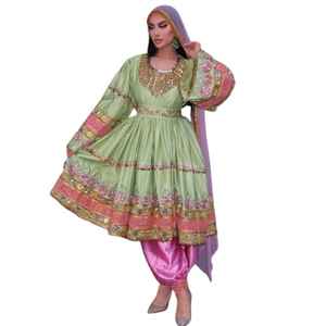 Vestido Formal Afgano Moderno Hecho a Mano para Mujer con Bordado Rico y Tela de Alta Calidad para Fiestas y Eventos Culturales por AA IMPEX - Product Image 1