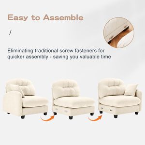 Divani Sezionali in Tessuto Chenille Premium con Cuscini Morbidi, Design Trapuntato e Plissettato, Alta Densità, Ergonomici per Soggiorno - Product Image 6