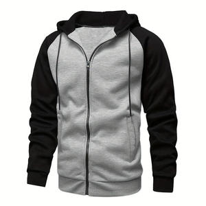 Sweat-shirts à fermeture éclair pour hommes, coupe classique confortable, prix compétitifs, vêtements d'extérieur de haute qualité, fermeture éclair, logo personnalisé, capuche bicolore - Product Image 4