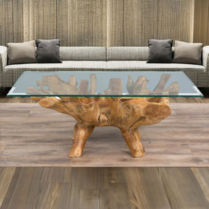 Mesa de Centro Artística Hecha de Raíz de Teca para Casa, Villa, Hotel u Oficina, para Sala de Estar o Apartamento - Product Image 1
