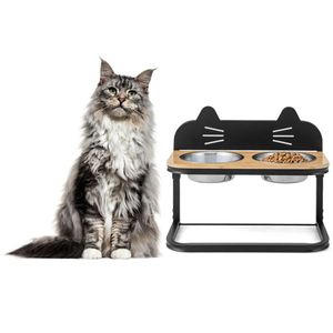 Ciotola per Animali Domestici Regolabile in Altezza con 2 Ciotole in Acciaio Inox, Capacità 32oz, Portatile e Robusta per Gatti, Cani di Piccola e Media Taglia, Piccioni, Ideale per Viaggi - Product Image 1