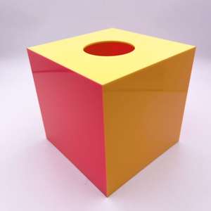 Moderno Dispensador de Toallitas de Papel en Forma de Cubo Acrílico para Decoración del Hogar - Product Image 2