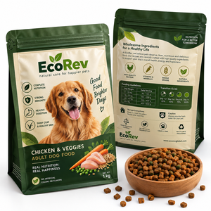 Nourriture pour chats EcoRev au poulet et à la citrouille, 8 kg, sachet refermable recyclable, fermeture éclair, laminé BOPP/VMCPP, sans céréales, ingrédients naturels - Product Image 6