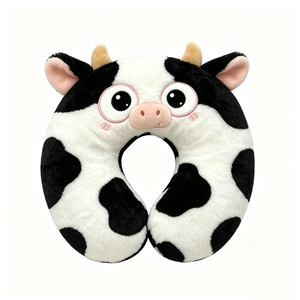 Cow print U-shaped travel <b>pillow</b>, Plush cow <b>neck</b> support <b>pillow</b>, Cute cow travel <b>pillow</b> ,Animal-shaped cow <b>neck</b> <b>pillow</b> - Product Image 5