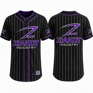 ZIAKOT Men's <b>Baseball</b> Jersey White Green Striped Short Sleeve Authentic Breathable Sublimated Print Regular Fit Adult Apparel - Product Image 4