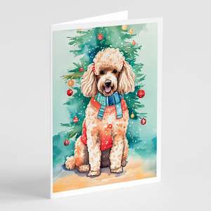 Lunatique A7 Taille 5x7 Cartes Vierge Paquet de 8 Cartes de Voeux de Noël avec Enveloppes avec Design Caniche - Product Image 1