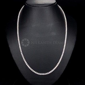 Collier tennis simple rangée de diamants de laboratoire 20,0 carats, sertissage à 4 griffes, or massif 10K 14K 18K, cadeau de luxe pour fiançailles et soirées, pour elle - Product Image 1