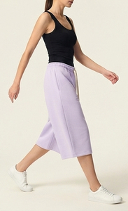 Shorts Harem en Polaire Lavande pour Femme, Taille Haute à Cordon de Serrage, Coupe Ample, Style Jogger, Couleur Unie, Décontracté - Product Image 4