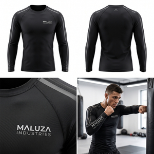 เสื้อรัดกล้ามแขนยาว MMA BJJ พิมพ์ลายแบบรีดร้อน ผ้าฝ้าย 100% ยืดหยุ่นสูง ระบายอากาศดี เป็นมิตรกับสิ่งแวดล้อม แห้งเร็ว - Product Image 4