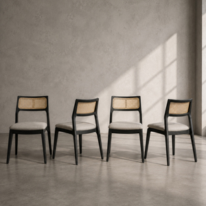 Silla de Comedor Minimalista de Madera de Roble Indonesio Negro para Patio, Silla de Jardín sin Brazos Resistente a la Intemperie, Muebles Contemporáneos para Interiores y Exteriores - Product Image 3