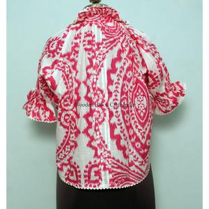 เสื้อผ้าฝ้ายแท้ 100% ทรงแฟลร์ รักษ์โลก เหมาะสำหรับสาวออฟฟิศ สไตล์ลำลอง แขนสั้น คอทรงโอ พิมพ์ลายดอกไม้ วินเทจ โรแมนติก ทรงพอดีตัว - Product Image 6