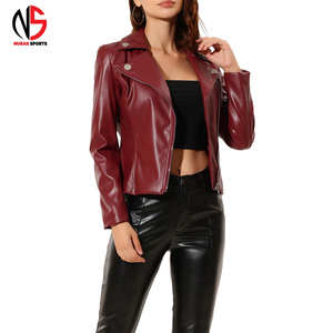 Chaqueta de Motociclista para Hombre, de Cuero Genuino Color Borgoña, Impermeable, Transpirable, Resistente al Viento, con Cuello Mao y Manga Larga, en Oferta - Product Image 3
