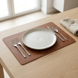 Sous-plats en cuir de qualité supérieure, vente en gros, imperméables, pour table à manger, sous-verres de luxe pour hôtel et restaurant, lavables LPM-0002 - Product Image 3